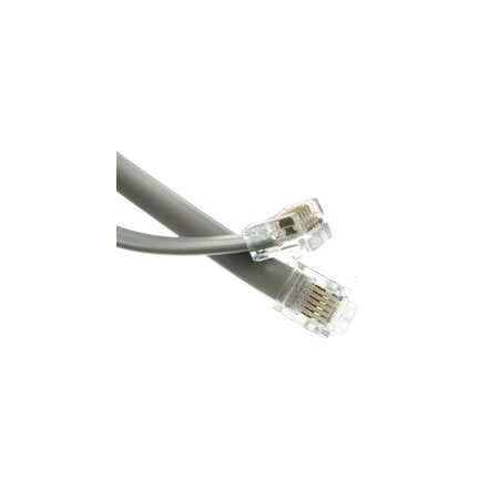Cable Wholesale Telephone Cord (Data), RJ12, 6P / 6C, Silver Satin, Straight, 7 foot 8102-66107
